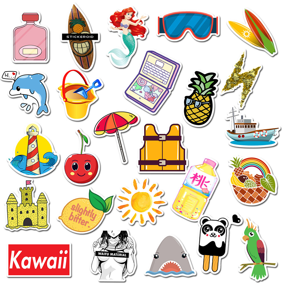 50 Pieces in Purple Fresh Cartoon Graffiti Stickers Luggage Water Cup Skateboard Refrigerator Decoration sticker 50 Pieces in Purple Fresh Cartoon Graffiti Stickers Luggage Water Cup Skateboard Refrigerator Decoration sticker