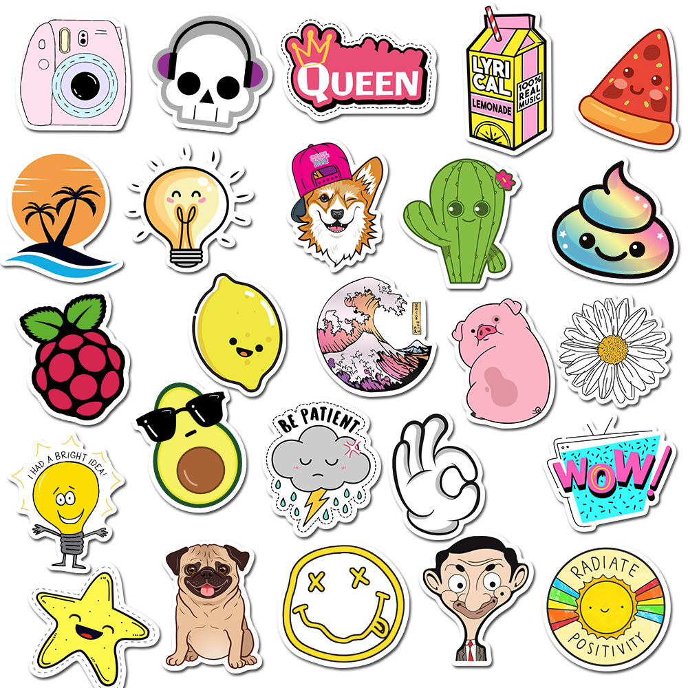50 Pieces in Purple Fresh Cartoon Graffiti Stickers Luggage Water Cup Skateboard Refrigerator Decoration sticker 50 Pieces in Purple Fresh Cartoon Graffiti Stickers Luggage Water Cup Skateboard Refrigerator Decoration sticker
