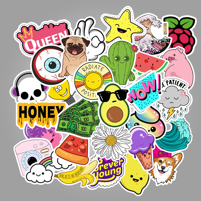 50 Pieces in Purple Fresh Cartoon Graffiti Stickers Luggage Water Cup Skateboard Refrigerator Decoration sticker 50 Pieces in Purple Fresh Cartoon Graffiti Stickers Luggage Water Cup Skateboard Refrigerator Decoration sticker
