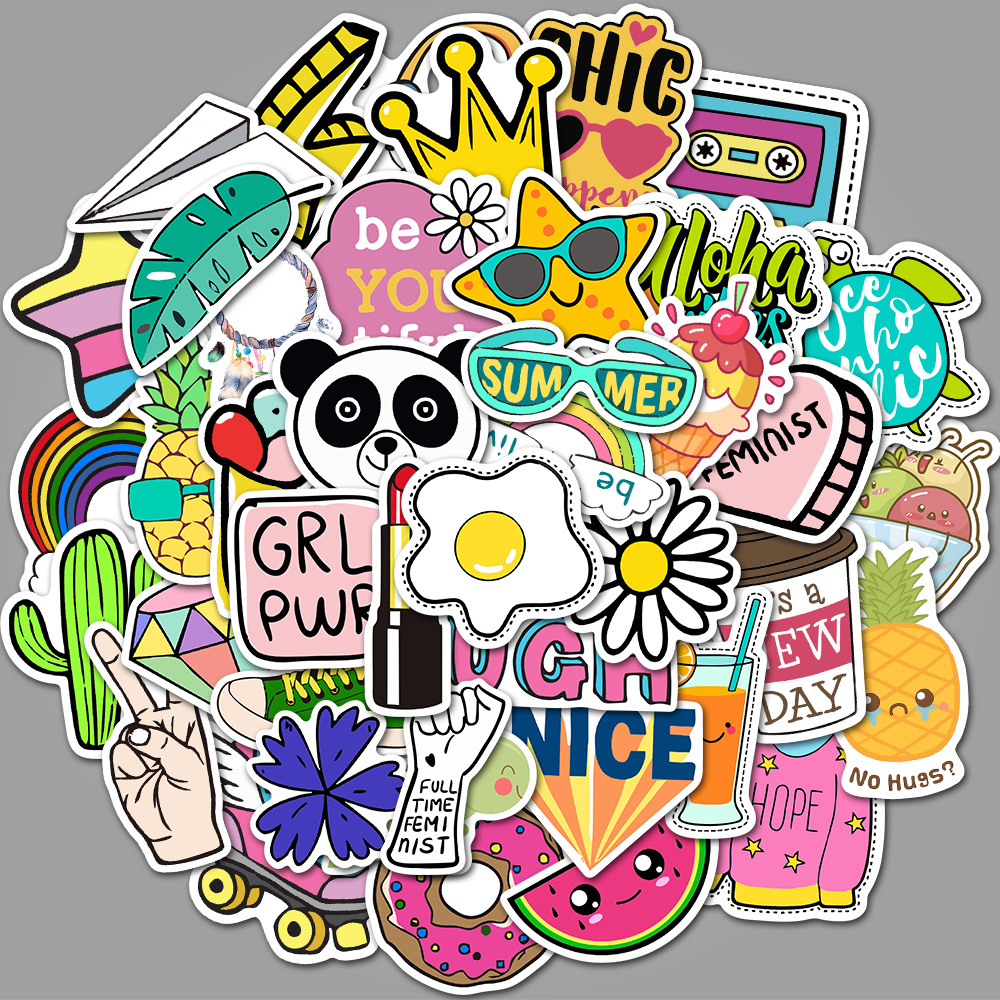50 Pieces in Purple Fresh Cartoon Graffiti Stickers Luggage Water Cup Skateboard Refrigerator Decoration sticker 50 Pieces in Purple Fresh Cartoon Graffiti Stickers Luggage Water Cup Skateboard Refrigerator Decoration sticker