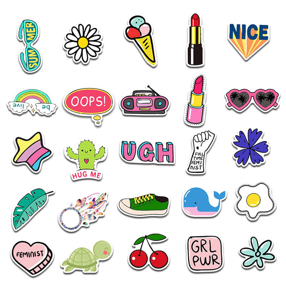 50 Pieces in Purple Fresh Cartoon Graffiti Stickers Luggage Water Cup Skateboard Refrigerator Decoration sticker 50 Pieces in Purple Fresh Cartoon Graffiti Stickers Luggage Water Cup Skateboard Refrigerator Decoration sticker