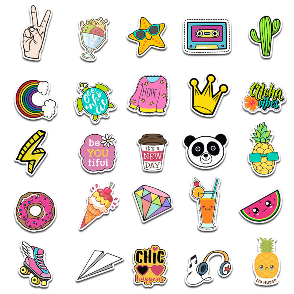 50 Pieces in Purple Fresh Cartoon Graffiti Stickers Luggage Water Cup Skateboard Refrigerator Decoration sticker 50 Pieces in Purple Fresh Cartoon Graffiti Stickers Luggage Water Cup Skateboard Refrigerator Decoration sticker