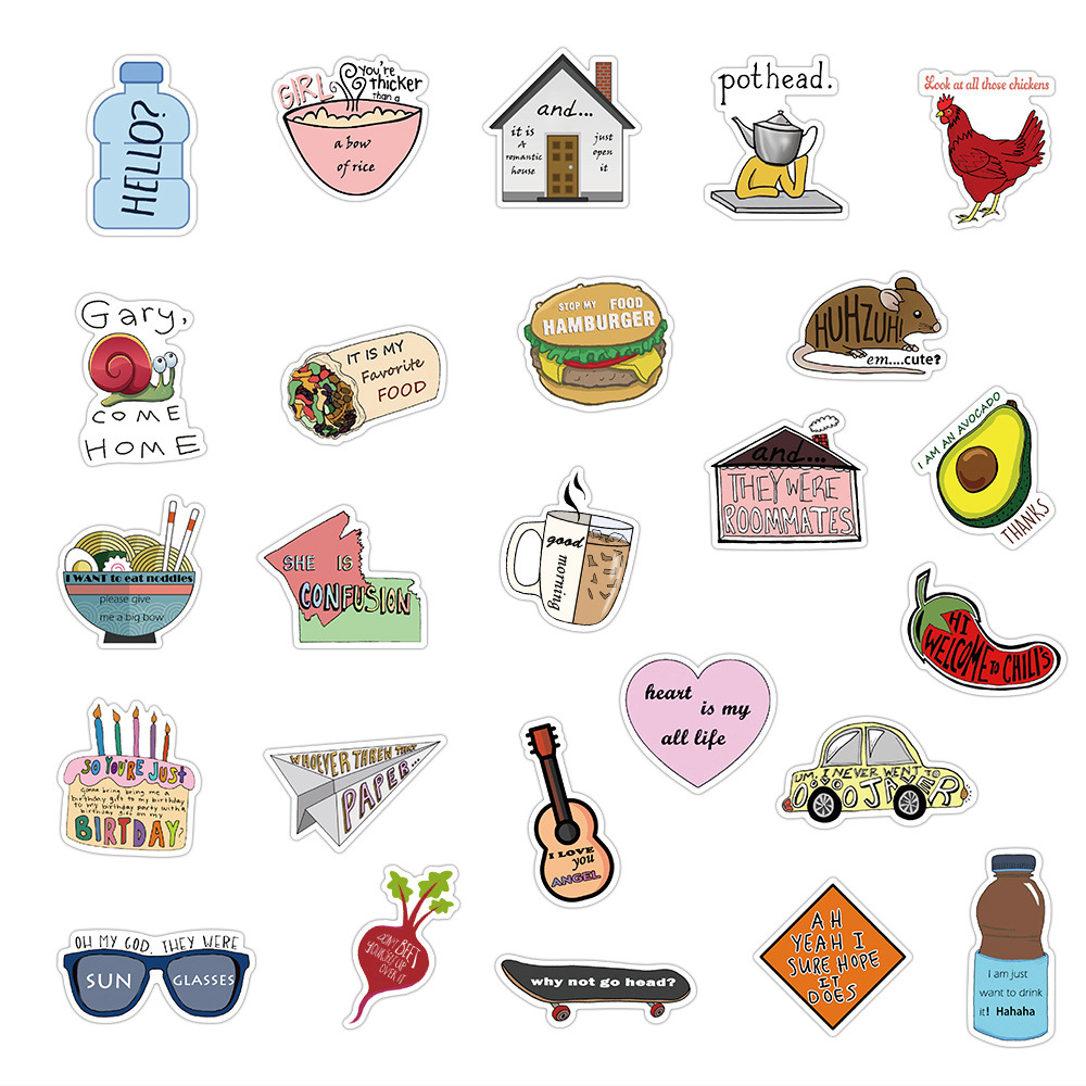 50 Pieces in Purple Fresh Cartoon Graffiti Stickers Luggage Water Cup Skateboard Refrigerator Decoration sticker 50 Pieces in Purple Fresh Cartoon Graffiti Stickers Luggage Water Cup Skateboard Refrigerator Decoration sticker