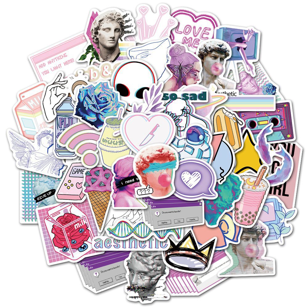 50 Pieces in Purple Fresh Cartoon Graffiti Stickers Luggage Water Cup Skateboard Refrigerator Decoration sticker 50 Pieces in Purple Fresh Cartoon Graffiti Stickers Luggage Water Cup Skateboard Refrigerator Decoration sticker