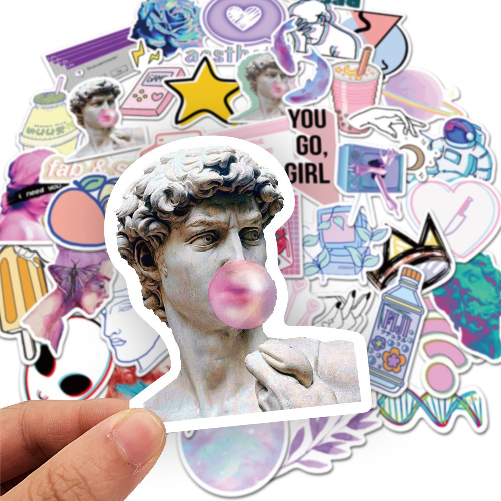 50 Pieces in Purple Fresh Cartoon Graffiti Stickers Luggage Water Cup Skateboard Refrigerator Decoration sticker 50 Pieces in Purple Fresh Cartoon Graffiti Stickers Luggage Water Cup Skateboard Refrigerator Decoration sticker