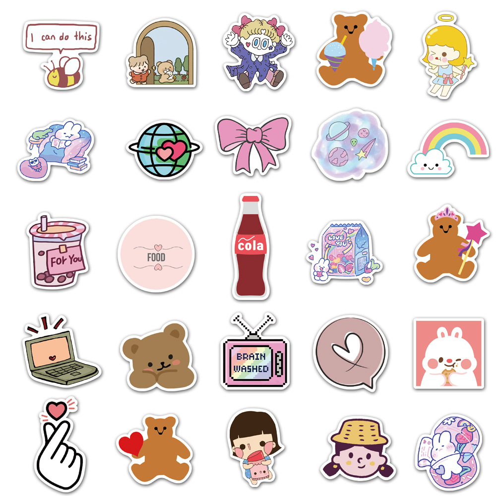50 Pieces in Purple Fresh Cartoon Graffiti Stickers Luggage Water Cup Skateboard Refrigerator Decoration sticker 50 Pieces in Purple Fresh Cartoon Graffiti Stickers Luggage Water Cup Skateboard Refrigerator Decoration sticker
