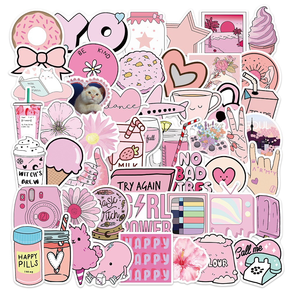 50 Pieces in Purple Fresh Cartoon Graffiti Stickers Luggage Water Cup Skateboard Refrigerator Decoration sticker 50 Pieces in Purple Fresh Cartoon Graffiti Stickers Luggage Water Cup Skateboard Refrigerator Decoration sticker