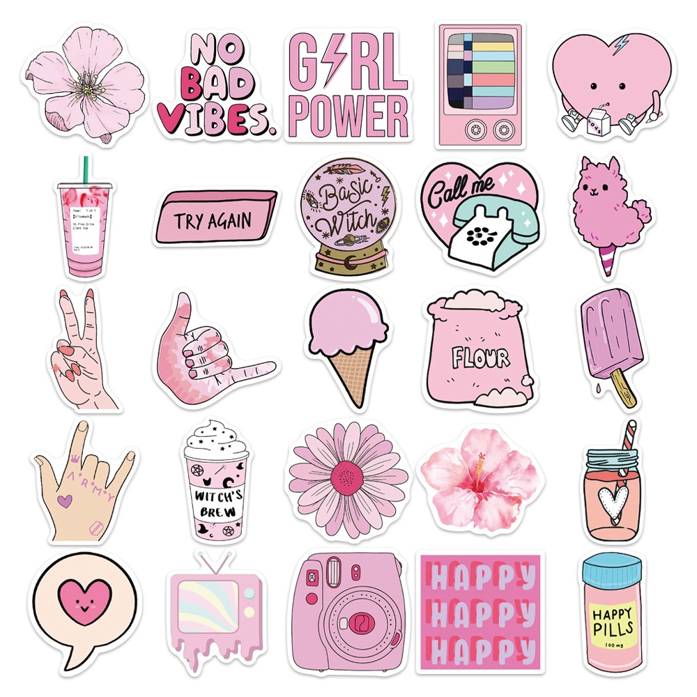 50 Pieces in Purple Fresh Cartoon Graffiti Stickers Luggage Water Cup Skateboard Refrigerator Decoration sticker 50 Pieces in Purple Fresh Cartoon Graffiti Stickers Luggage Water Cup Skateboard Refrigerator Decoration sticker