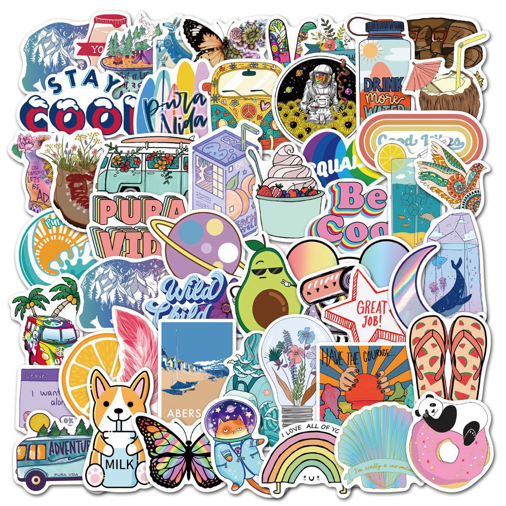 50 Pieces in Purple Fresh Cartoon Graffiti Stickers Luggage Water Cup Skateboard Refrigerator Decoration sticker 50 Pieces in Purple Fresh Cartoon Graffiti Stickers Luggage Water Cup Skateboard Refrigerator Decoration sticker