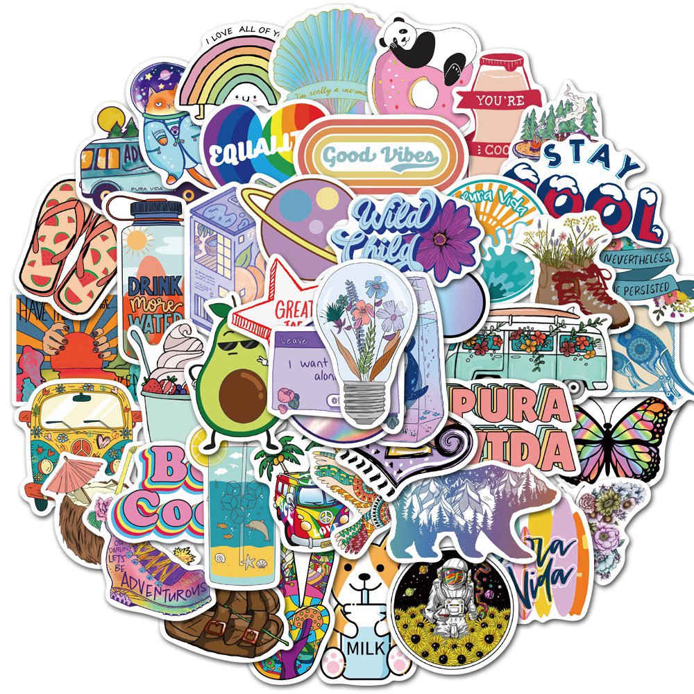 50 Pieces in Purple Fresh Cartoon Graffiti Stickers Luggage Water Cup Skateboard Refrigerator Decoration sticker 50 Pieces in Purple Fresh Cartoon Graffiti Stickers Luggage Water Cup Skateboard Refrigerator Decoration sticker