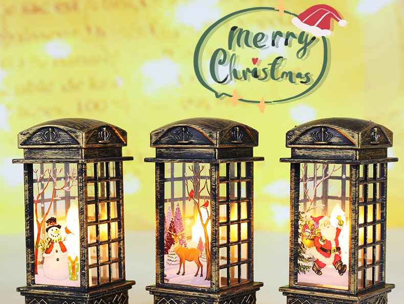 Cross-Border New Arrival Christmas Decorations Small Wind Light Retro Telephone Booth Small Night Lamp Creative Christmas Gift Cross-Border New Arrival Christmas Decorations Small Wind Light Retro Telephone Booth Small Night Lamp Creative Christmas Gift