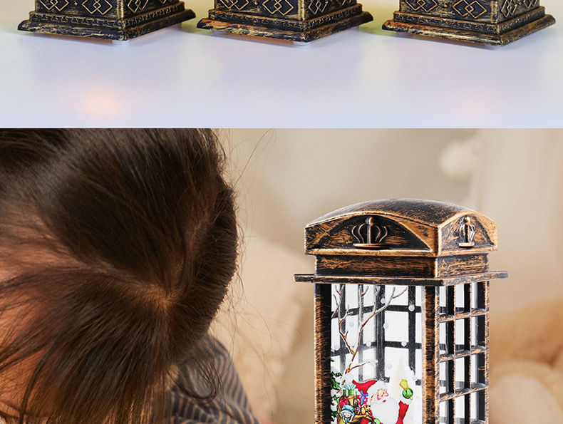 Cross-Border New Arrival Christmas Decorations Small Wind Light Retro Telephone Booth Small Night Lamp Creative Christmas Gift Cross-Border New Arrival Christmas Decorations Small Wind Light Retro Telephone Booth Small Night Lamp Creative Christmas Gift