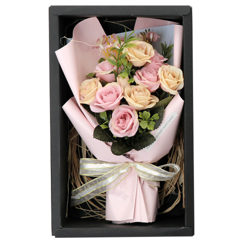 Rose Gift Box Fresh Valentine 'S Day Christmas Gift Artificial Flower Raw Silk Rose Bouquet Gift Box Rose Gift Box Fresh Valentine 'S Day Christmas Gift Artificial Flower Raw Silk Rose Bouquet Gift Box