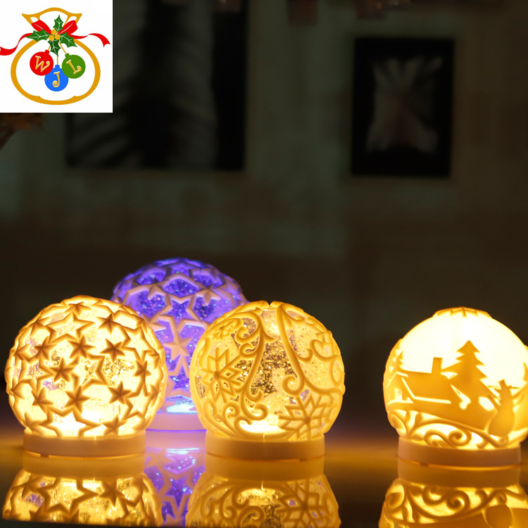 Crystal Ball Christmas Ornament Novelty Creative Electronic Products LED Night Light Ambience Light Birthday Gift Ornaments