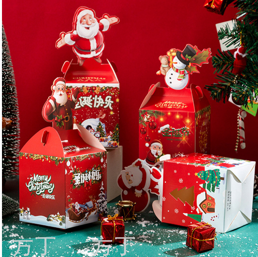 Spot Christmas Apple Box New Christmas Eve Apple Box Cartoon Christmas Eve Fruit Packing Box Christmas Gift Box