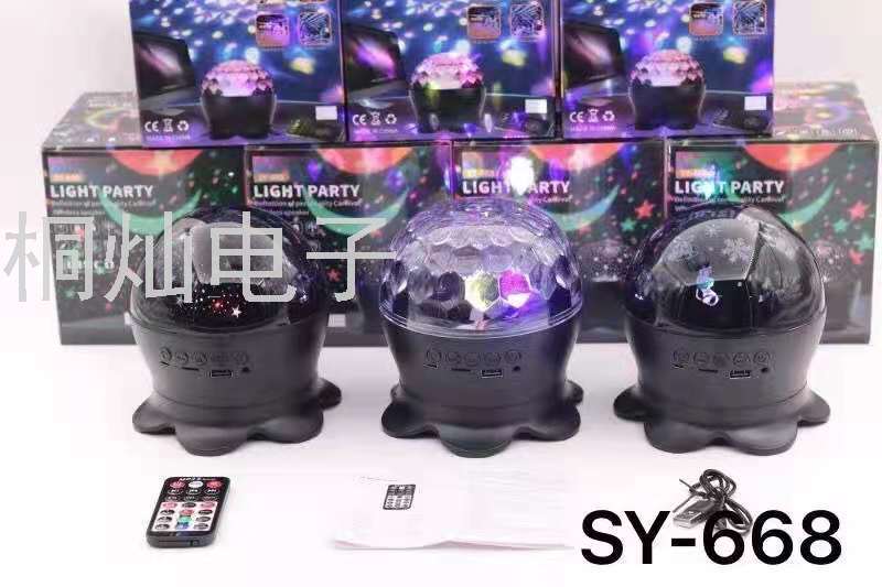 SY-668 New Stage Lights Card Wireless Bluetooth Speaker Octopus Christmas Lights Star Light Audio Gift SY-668 New Stage Lights Card Wireless Bluetooth Speaker Octopus Christmas Lights Star Light Audio Gift