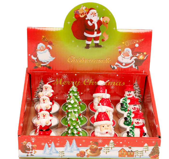 Filled 12 gift boxes filled with painted aluminum snowman Christmas tree tea Wax Filled 12 gift boxes filled with painted aluminum snowman Christmas tree tea Wax