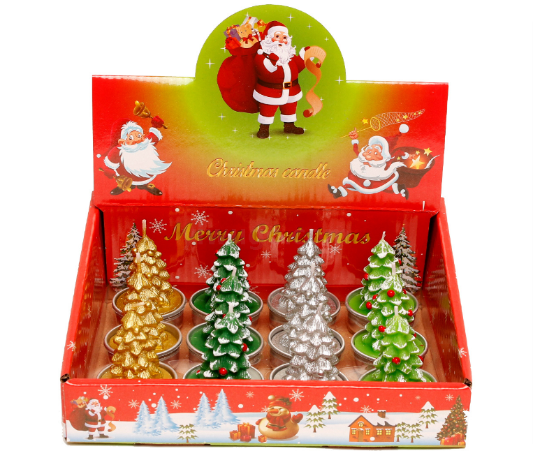 Filled 12 gift boxes filled with painted aluminum snowman Christmas tree tea Wax Filled 12 gift boxes filled with painted aluminum snowman Christmas tree tea Wax