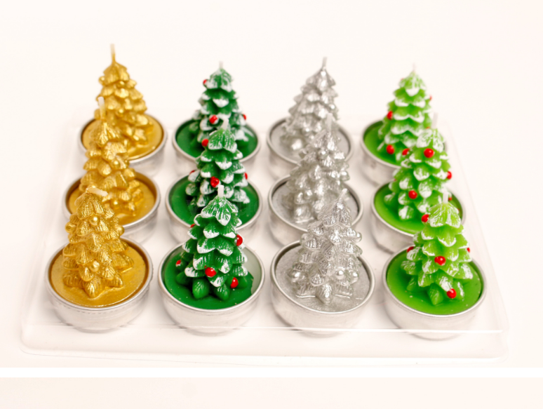 Filled 12 gift boxes filled with painted aluminum snowman Christmas tree tea Wax Filled 12 gift boxes filled with painted aluminum snowman Christmas tree tea Wax