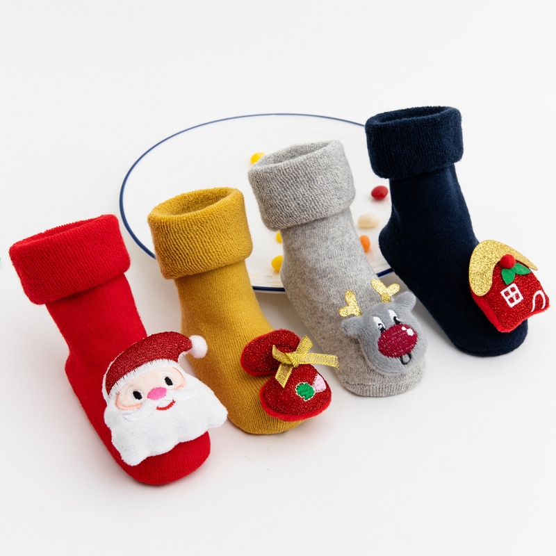 Winter thick turn over children&#039;s towel socks children&#039;s gift socks terry doll Christmas socks
