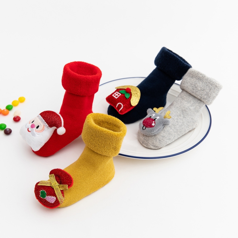Winter thick turn over children&#039;s towel socks children&#039;s gift socks terry doll Christmas socks