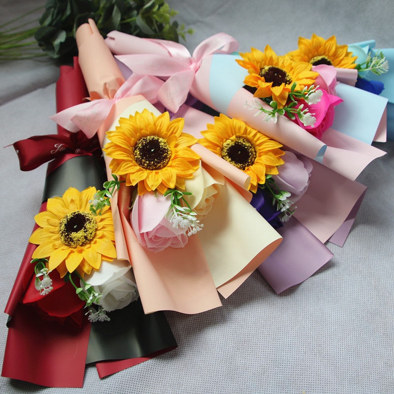 Factory Wholesale Creative Single Rose Sunflower Hand Holding Soap Bouquet Birthday Gift Christmas Graduation Season Activity Factory Wholesale Creative Single Rose Sunflower Hand Holding Soap Bouquet Birthday Gift Christmas Graduation Season Activity