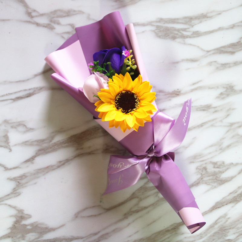 Factory Wholesale Creative Single Rose Sunflower Hand Holding Soap Bouquet Birthday Gift Christmas Graduation Season Activity Factory Wholesale Creative Single Rose Sunflower Hand Holding Soap Bouquet Birthday Gift Christmas Graduation Season Activity