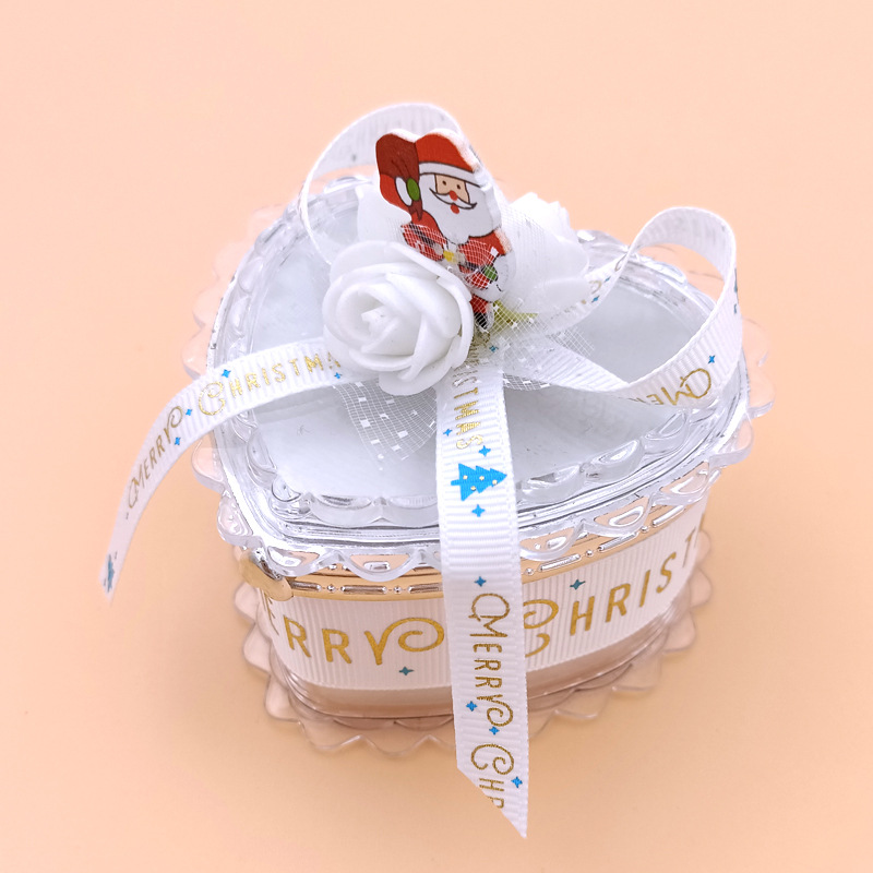 Creative Christmas Gift Box Box Cute Cartoon Sticky Flower Bow Bandage Plastic Box Christmas Gift Box