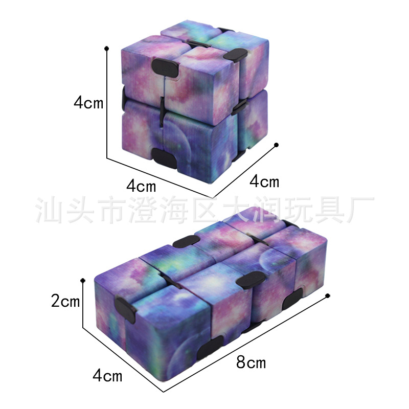 Cross-Border New Decompression Starry Sky Infinite Cube Second Generation Pressure Reduction Toy UV Color Printing Christmas Fingertip Cube Gift