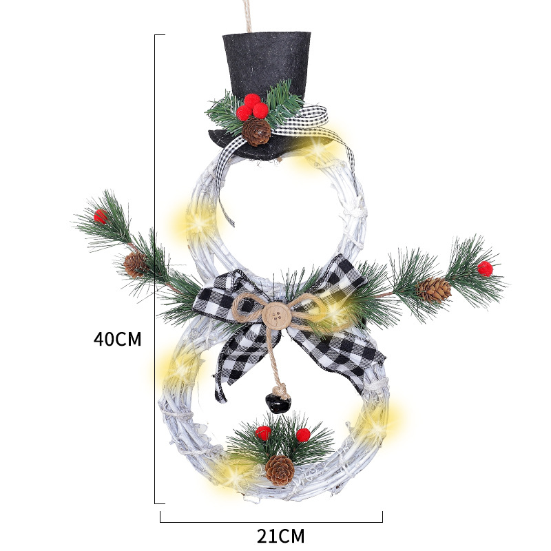 2021 Christmas Pendant Christmas Vine Ring Christmas Garland with Lights Christmas Tree Home Decoration Pendant Props