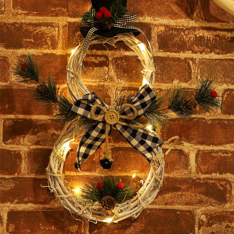 2021 Christmas Pendant Christmas Vine Ring Christmas Garland with Lights Christmas Tree Home Decoration Pendant Props