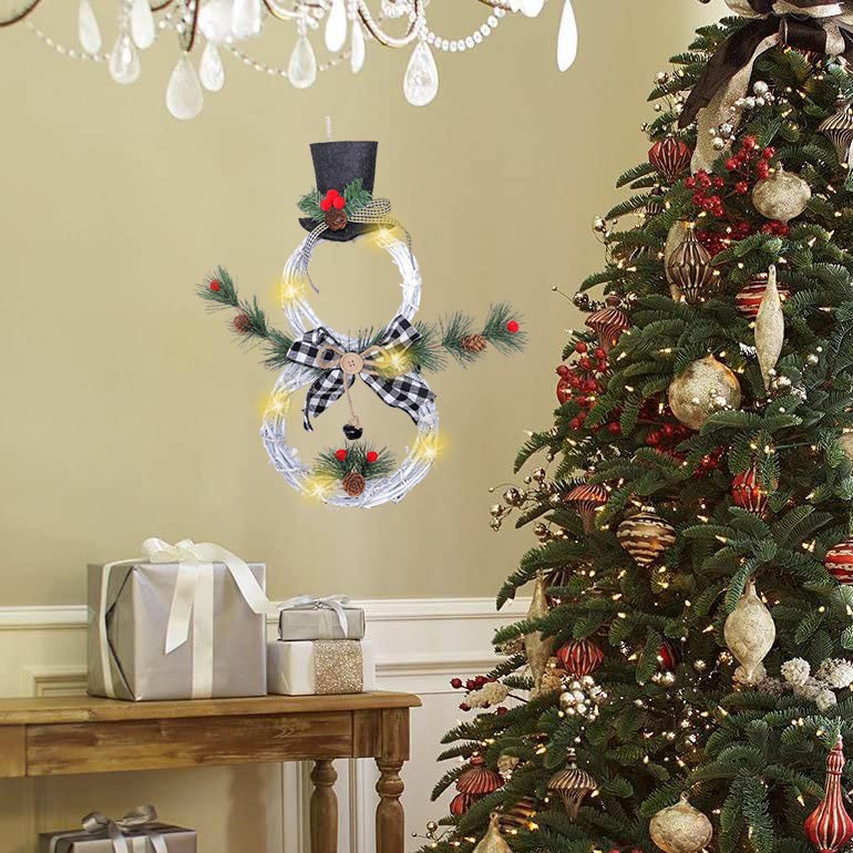 2021 Christmas Pendant Christmas Vine Ring Christmas Garland with Lights Christmas Tree Home Decoration Pendant Props