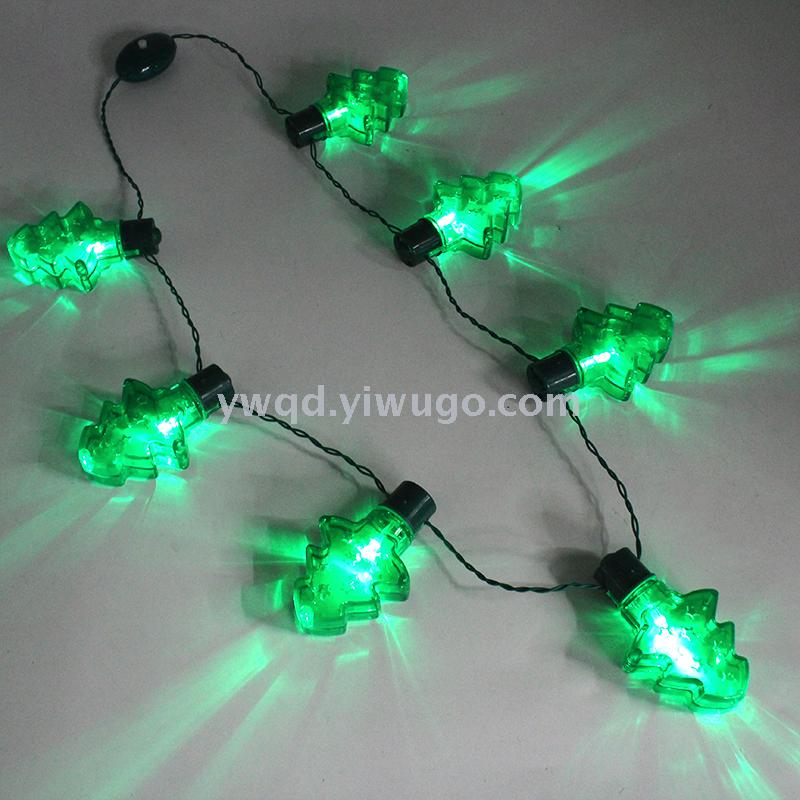 ZD Seven Lights Glowing Necklace Christmas Halloween Factory Direct Sales Foreign Trade Popular Style Christmas Tree Glowing Necklace