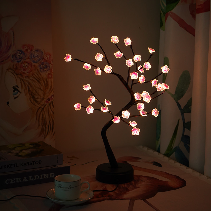 Amazon Christmas Hot Color Lights Led Firefly Tree Lights Starry Birthday Gift Small Night Lamp