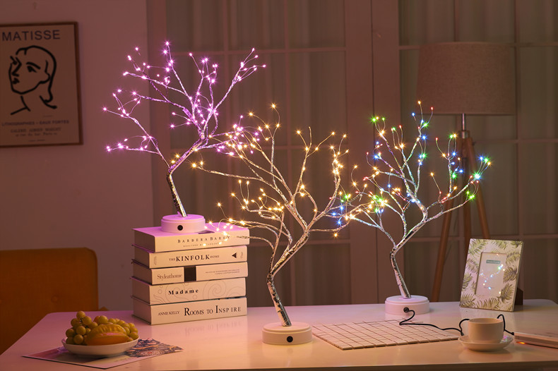 Amazon Christmas Hot Color Lights Led Firefly Tree Lights Starry Birthday Gift Small Night Lamp
