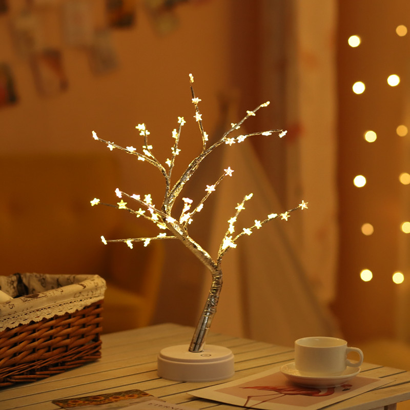 Amazon Christmas Hot Color Lights Led Firefly Tree Lights Starry Birthday Gift Small Night Lamp