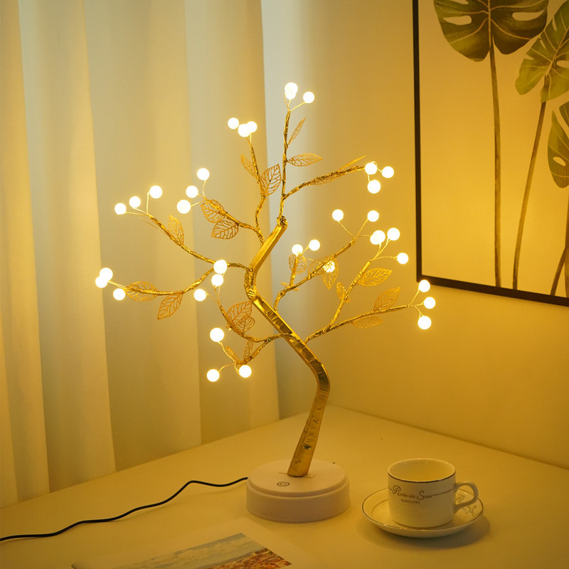 Amazon Christmas Hot Color Lights Led Firefly Tree Lights Starry Birthday Gift Small Night Lamp