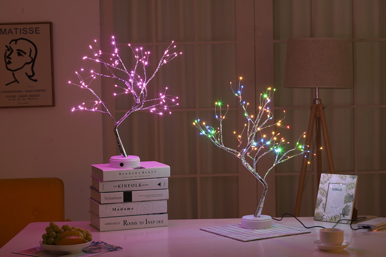 Amazon Christmas Hot Color Lights Led Firefly Tree Lights Starry Birthday Gift Small Night Lamp
