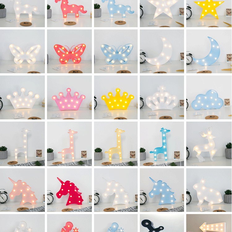 Factory Direct Sales New Ins Flamingo Unicorn Coconut Tree Five-Pointed Star Modeling Lamp Christmas Room Decorative Lights Factory Direct Sales New Ins Flamingo Unicorn Coconut Tree Five-Pointed Star Modeling Lamp Christmas Room Decorative Lights