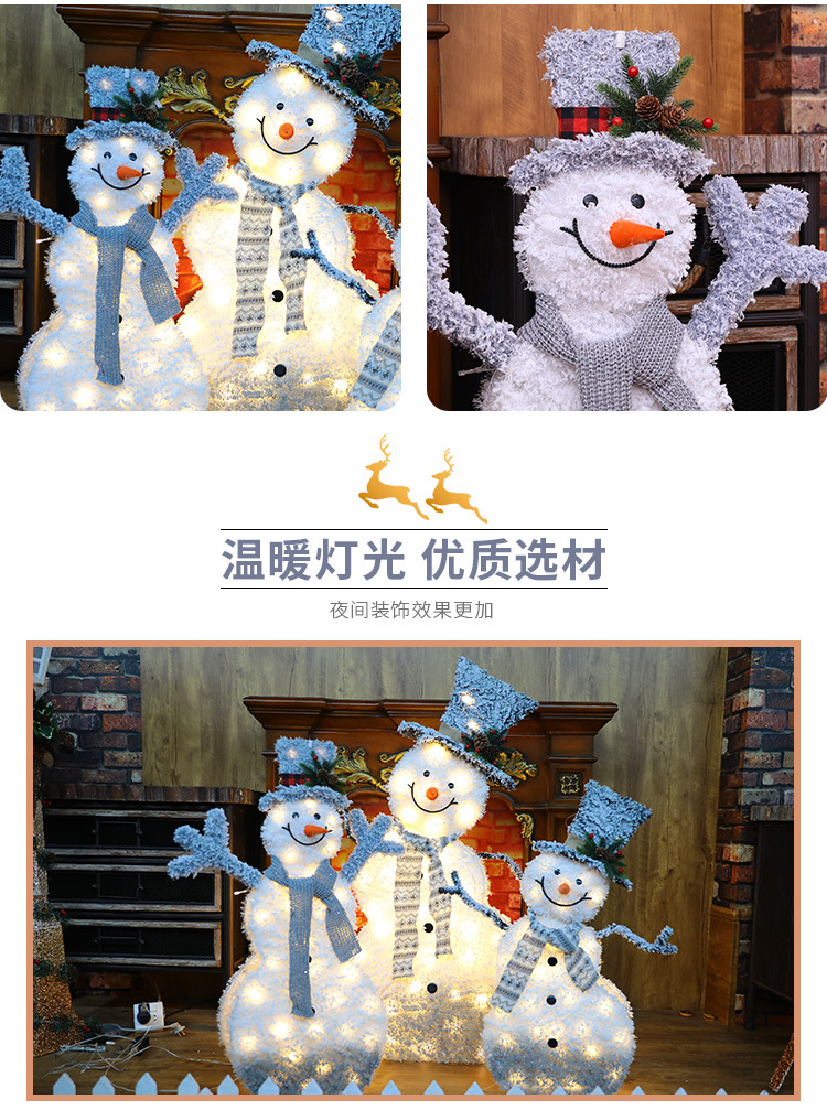Christmas Decoration Lights Christmas Snowman Elderly Doll Christmas Tree Large Decoration Hotel Show Window Scene Layout Christmas Decoration Lights Christmas Snowman Elderly Doll Christmas Tree Large Decoration Hotel Show Window Scene Layout
