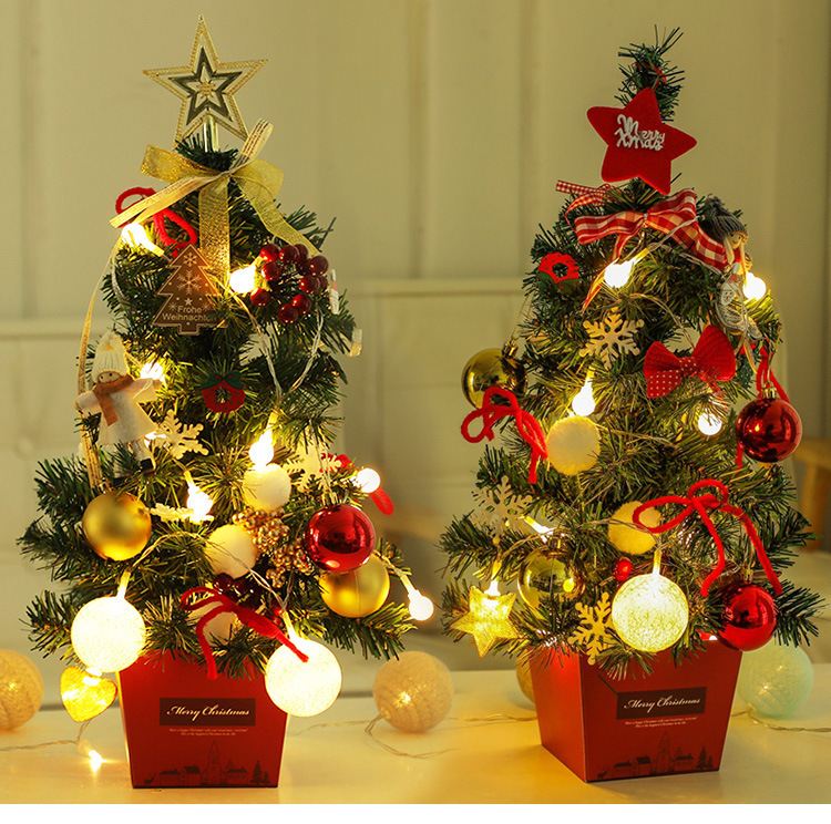 Christmas Mini Christmas Tree Desktop with Lights 50cm Golden Red Package Christmas Tree Tree Christmas Mini Christmas Tree Desktop with Lights 50cm Golden Red Package Christmas Tree Tree
