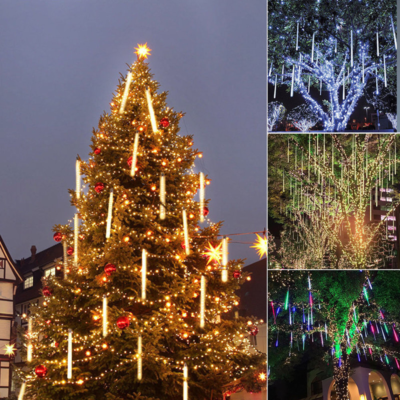Meteor shower LED lights string lights snowfall outdoor supplies Christmas tree decorations hanging LED lights tree Meteor shower LED lights string lights snowfall outdoor supplies Christmas tree decorations hanging LED lights tree