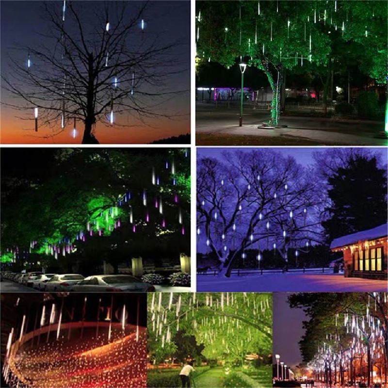 Meteor shower LED lights string lights snowfall outdoor supplies Christmas tree decorations hanging LED lights tree Meteor shower LED lights string lights snowfall outdoor supplies Christmas tree decorations hanging LED lights tree