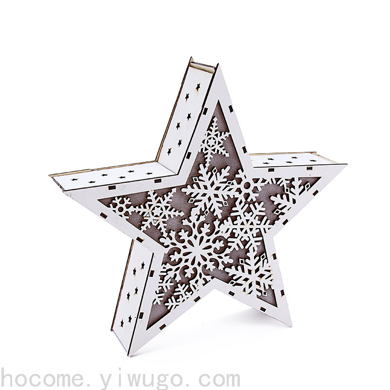 Wooden Christmas Tree Led Ornaments with Lights Christmas Crafts Ornaments
