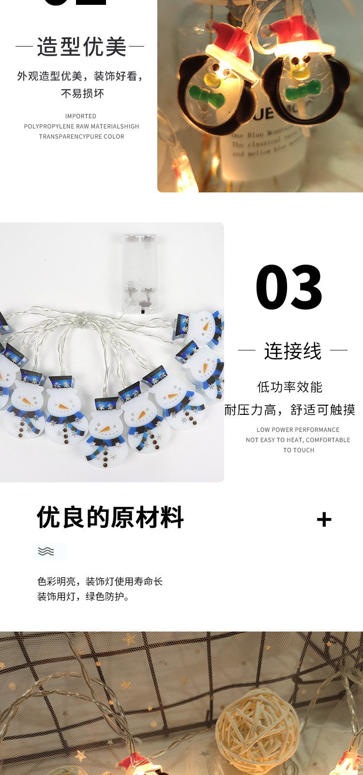 New LED String Light Santa Claus Holiday Lights Christmas Tree Decorative String Lights Santa Claus Lights