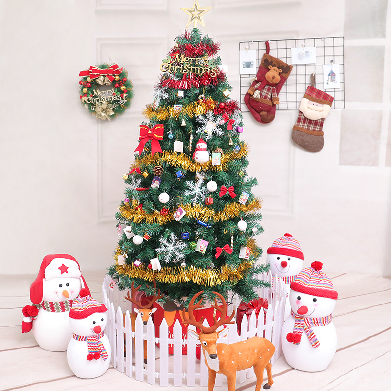 New Christmas Tree Set 1.5 M 1.8/2.1 M Shopping Mall Home Christmas Tree Decoration Set Family Tree with Lights