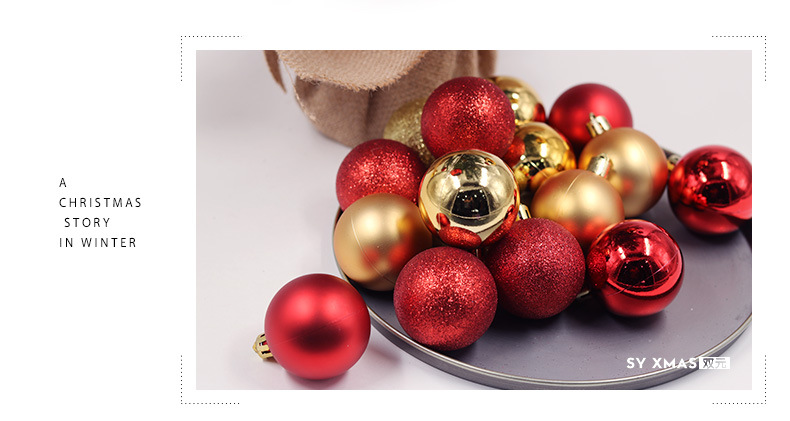 Christmas Decorations 3468cm 24 Christmas Ball Set Colorful Ball Plastic Electroplating Ball Christmas Tree Pendant