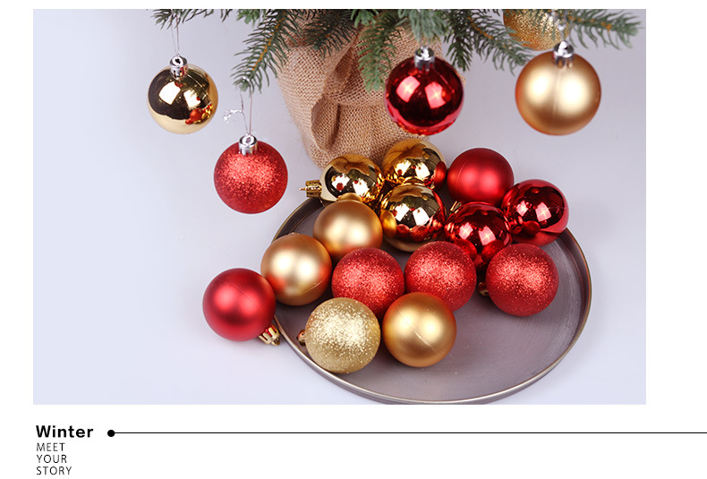Christmas Decorations 3468cm 24 Christmas Ball Set Colorful Ball Plastic Electroplating Ball Christmas Tree Pendant