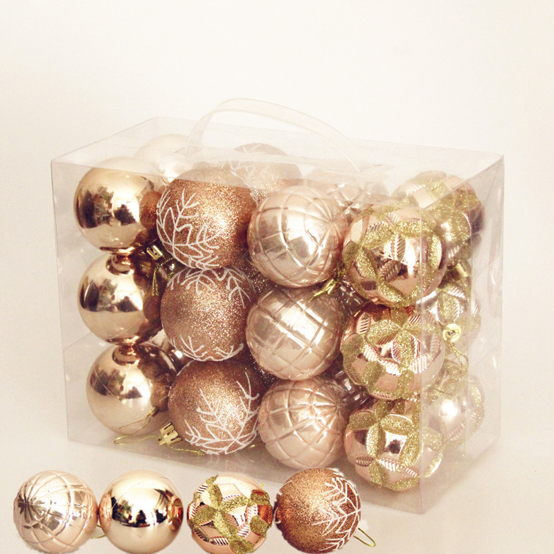 Christmas Ball 6cm Painted Christmas Ball Special-Shaped Ball Electroplating Decoration Ball 24 Christmas Tree Decorations Christmas