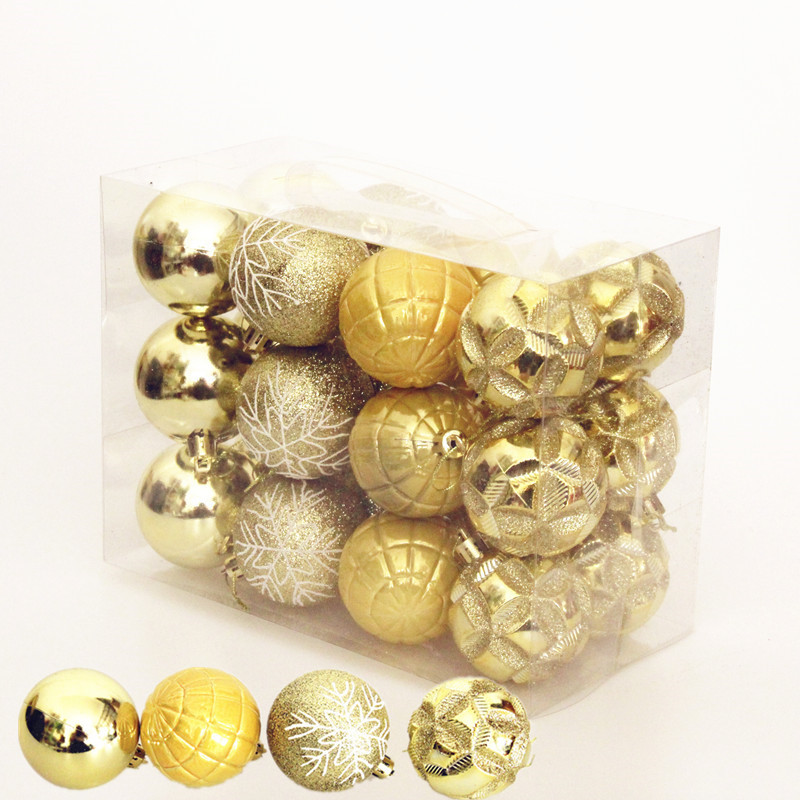 Christmas Ball 6cm Painted Christmas Ball Special-Shaped Ball Electroplating Decoration Ball 24 Christmas Tree Decorations Christmas